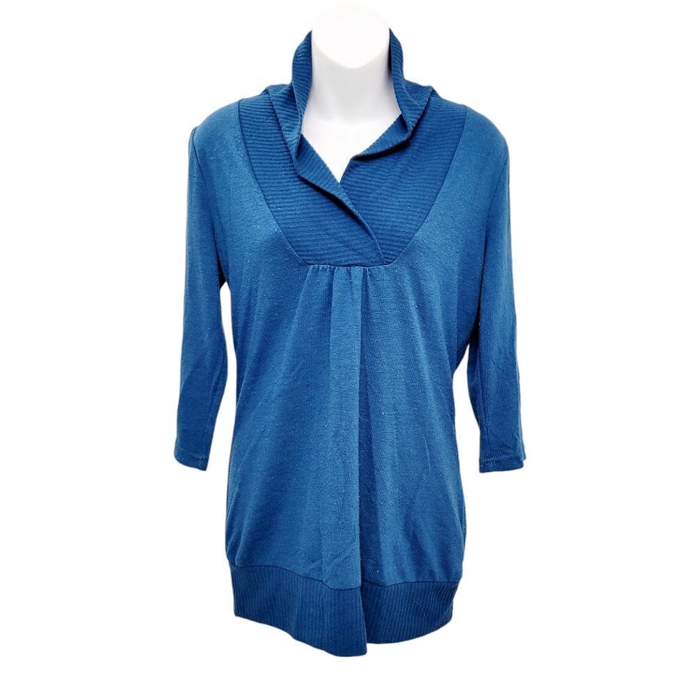 2/$20 Y2K Top Fashion Blue Top Blouse Size: Large